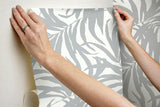 Wallpaper Bali Leaves Peel & Stick Wallpaper // Metallic