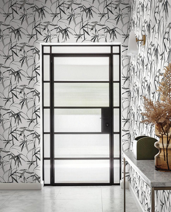 Wallpaper Bamboo Ink Wallpaper // Black & White