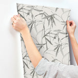 Wallpaper Bamboo Ink Wallpaper // Cream & Grey
