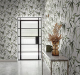 Wallpaper Bamboo Ink Wallpaper // Green & Black