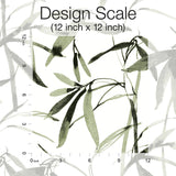 Wallpaper Bamboo Ink Wallpaper // Green & Black