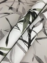 Wallpaper Bamboo Ink Wallpaper // Green & Black