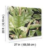 Wallpaper Banana Leaf Peel & Stick Wallpaper // Black & Green