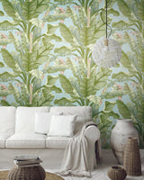 Wallpaper Banana Leaf Peel & Stick Wallpaper // Blue & Green