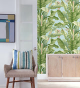Wallpaper Banana Leaf Peel & Stick Wallpaper // Blue & Green