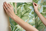 Wallpaper Banana Leaf Peel & Stick Wallpaper // Blue & Green