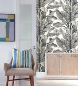 Wallpaper Banana Leaf Peel & Stick Wallpaper // White & Black
