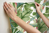 Wallpaper Banana Leaf Peel & Stick Wallpaper // White & Green