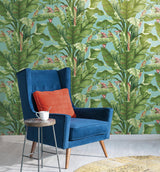 Wallpaper Banana Leaf Wallpaper // Aqua & White