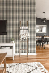 Wallpaper Bartola Plaid Wallpaper // Black