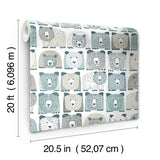 Wallpaper Bears Peel & Stick Wallpaper // Blue