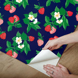Wallpaper Berry Nice Peel & Stick Wallpaper // Navy Blue