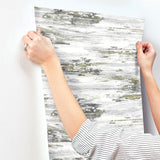 Wallpaper Birch Bark Texture Wallpaper // Black & Gold