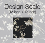 Wallpaper Bird & Blossom Chinoserie Wallpaper // Black