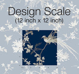 Wallpaper Bird & Blossom Chinoserie Wallpaper // Blue