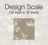 Wallpaper Bird & Blossom Chinoserie Wallpaper // Brown