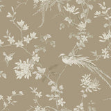 Wallpaper Bird & Blossom Chinoserie Wallpaper // Brown