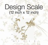 Wallpaper Bird & Blossom Chinoserie Wallpaper // White & Gold