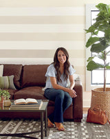 Wallpaper Blanched Canvas Stripe Wallpaper // Cream