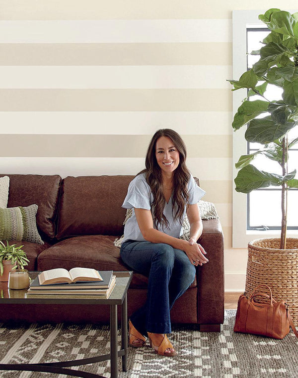 Wallpaper Blanched Canvas Stripe Wallpaper // Cream