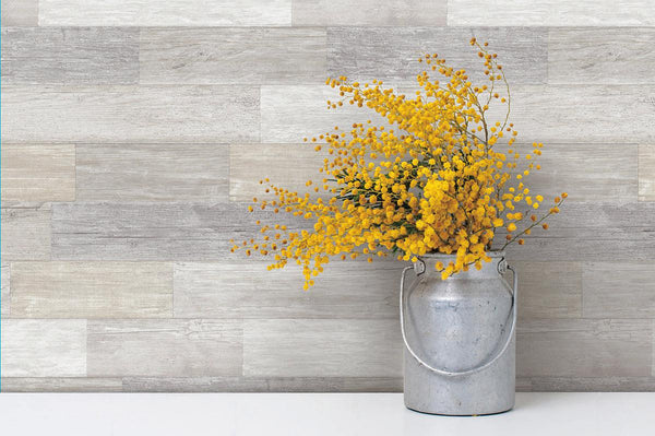 Wallpaper Bleached Pallet Board Wallpaper // White