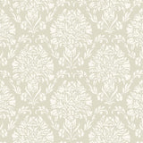 Wallpaper Block Print Damask Wallpaper // Beige