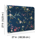Wallpaper Blossom Branches Wallpaper // Navy