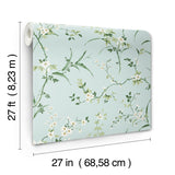 Wallpaper Blossom Branches Wallpaper // Spa Blue