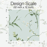 Wallpaper Blossom Branches Wallpaper // Spa Blue