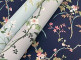 Wallpaper Blossom Branches Wallpaper // Spa Blue
