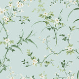 Wallpaper Blossom Branches Wallpaper // Spa Blue