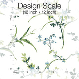 Wallpaper Blossom Branches Wallpaper // White & Blue