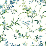 Wallpaper Blossom Branches Wallpaper // White & Blue