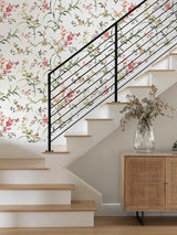 Wallpaper Blossom Branches Wallpaper // White & Red