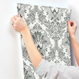 Wallpaper Bold Brocade Wallpaper // Black