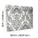 Wallpaper Bold Brocade Wallpaper // Black