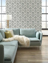 Wallpaper Bold Brocade Wallpaper // Black