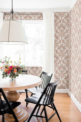 Wallpaper Bold Brocade Wallpaper // Tan & Grey