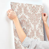 Wallpaper Bold Brocade Wallpaper // Tan & Grey