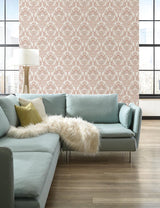 Wallpaper Bold Brocade Wallpaper // Tan & Grey