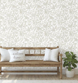 Wallpaper Botanical Bunnies Peel & Stick Wallpaper // Beige