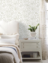 Wallpaper Botanical Bunnies Peel & Stick Wallpaper // Beige