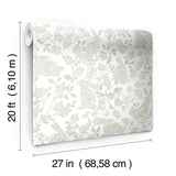 Wallpaper Botanical Bunnies Peel & Stick Wallpaper // Beige