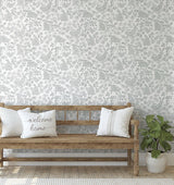 Wallpaper Botanical Bunnies Peel & Stick Wallpaper // Black