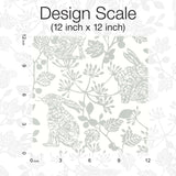 Wallpaper Botanical Bunnies Peel & Stick Wallpaper // Grey