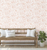 Wallpaper Botanical Bunnies Peel & Stick Wallpaper // Pink