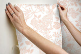 Wallpaper Botanical Bunnies Peel & Stick Wallpaper // Pink