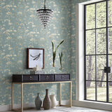 Wallpaper Botanical Fantasy Peel & Stick Wallpaper // Blue & Beige
