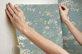 Wallpaper Botanical Fantasy Peel & Stick Wallpaper // Blue & Beige