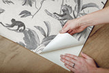 Wallpaper Botanicals & Lemurs Peel & Stick Wallpaper // White